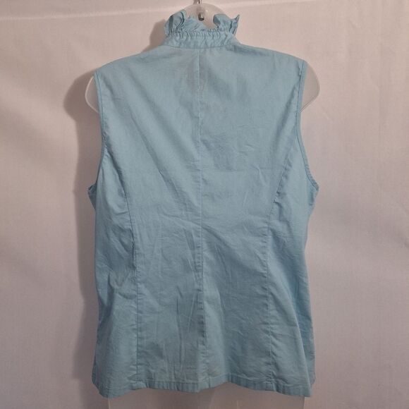 Debbie Shuchat Womens Victorian Sleeveless Blouse Ruffle Empire Coquette Size 12 - Picture 9 of 11